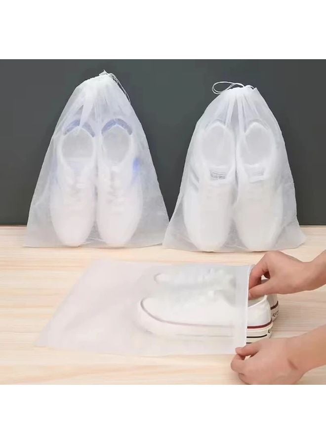 100pcs 14 72x8 98 Inch Non Woven Shoe Storage Bags Dustproof Hanging Drawstring Wardrobe Organizer - Image 1